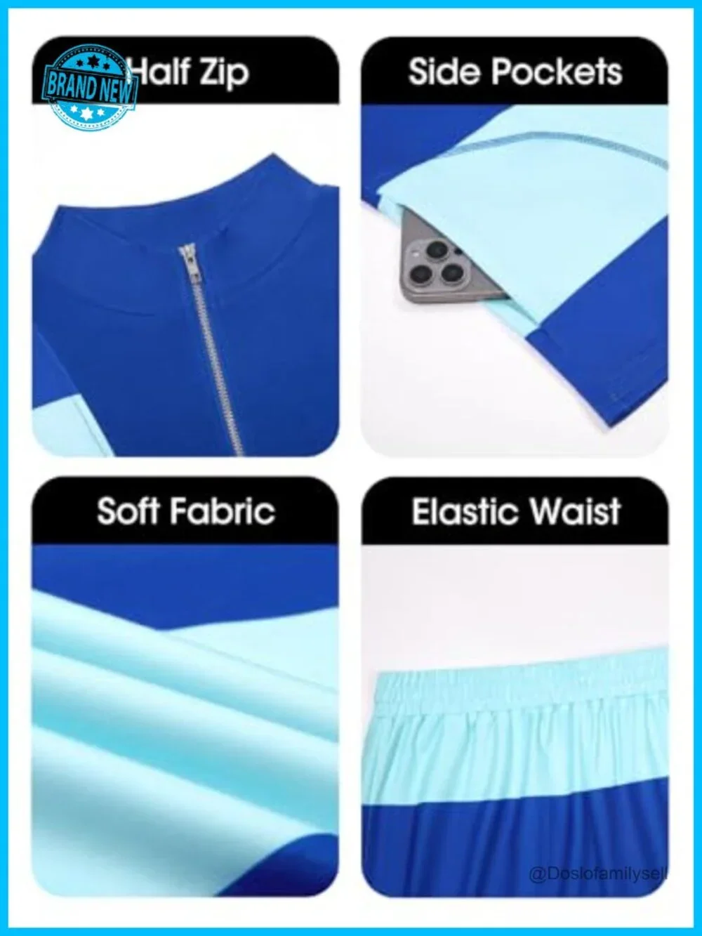 Striped 2 Piece Sweatshirt Shorts Set Lounge Tracksuits Quarter Zip High Waist